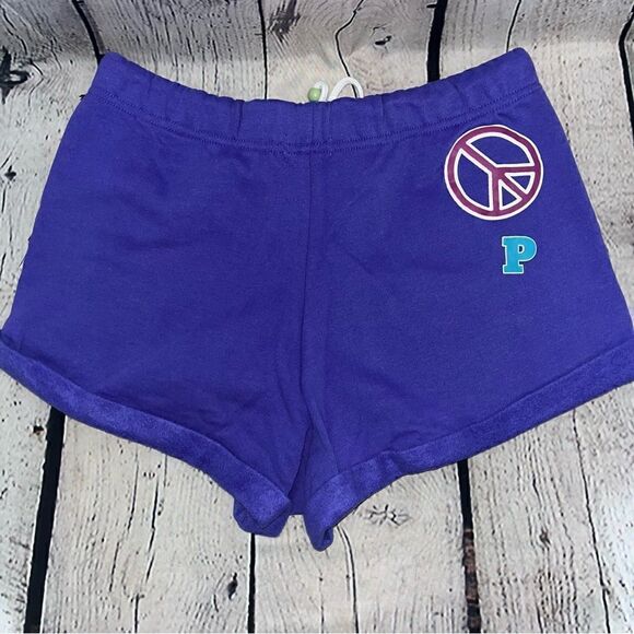 NWT Happy Camper Playboy X PacSun Purple Graphic Sweatshorts Shorts Size Small - Picture 2 of 12